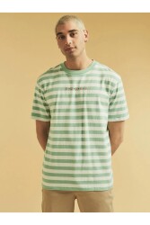 Guess Striped Erkek T-Shirt M1GI12RAGP0 YEŞİL