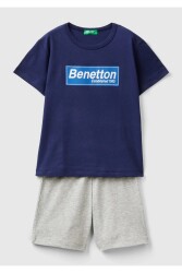 Unıted Colors Of Benetton Erkek Bebek Şortlu Takım 3096GK00I LACİVERT