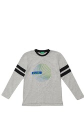 United Colors Of Benetton Erkek Çocuk Sweatshirt BNT-B20914 GRİ MELANJ