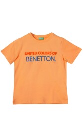 United Colors Of Benetton Erkek Çocuk Tshirt BNT-B21361 Açık Turuncu