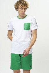 United Colors of Benetton Erkek T-Shirt BNT-M20446 Beyaz-Yeşil