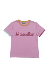 United Colors of Benetton Kız Çocuk T-Shirt BNT-G20487 PEMBE