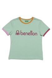 United Colors of Benetton Kız Çocuk T-Shirt BNT-G20487 YEŞİL