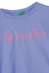 United Colors Of Benetton Kız Çocuk Tshirt BNT-G21223 MAVİ